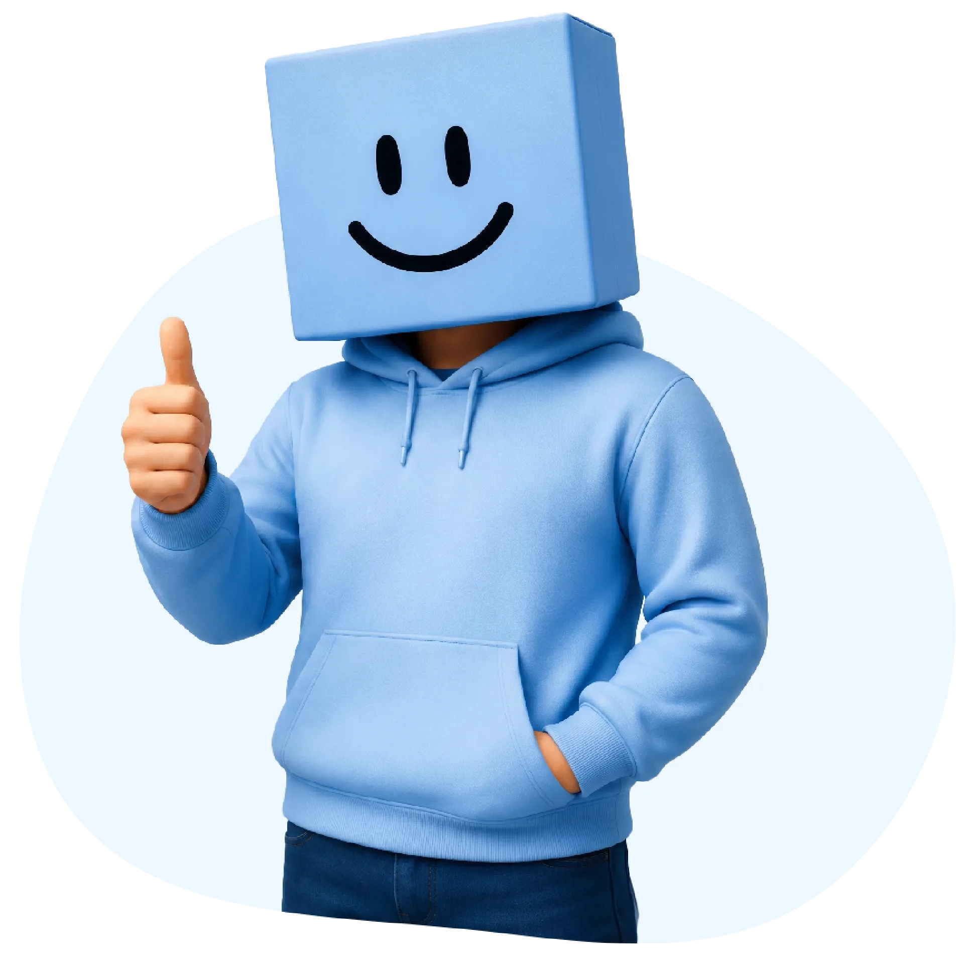 De HalloVPN-mascotte steekt zijn duim op